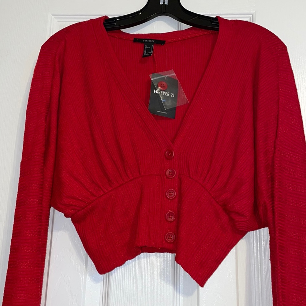 Red long sleeve top